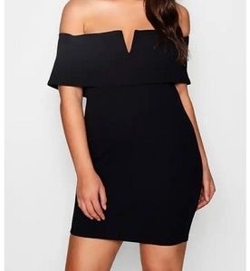 Plus Size Off Shoulder Sweetheart Bodycon Dress